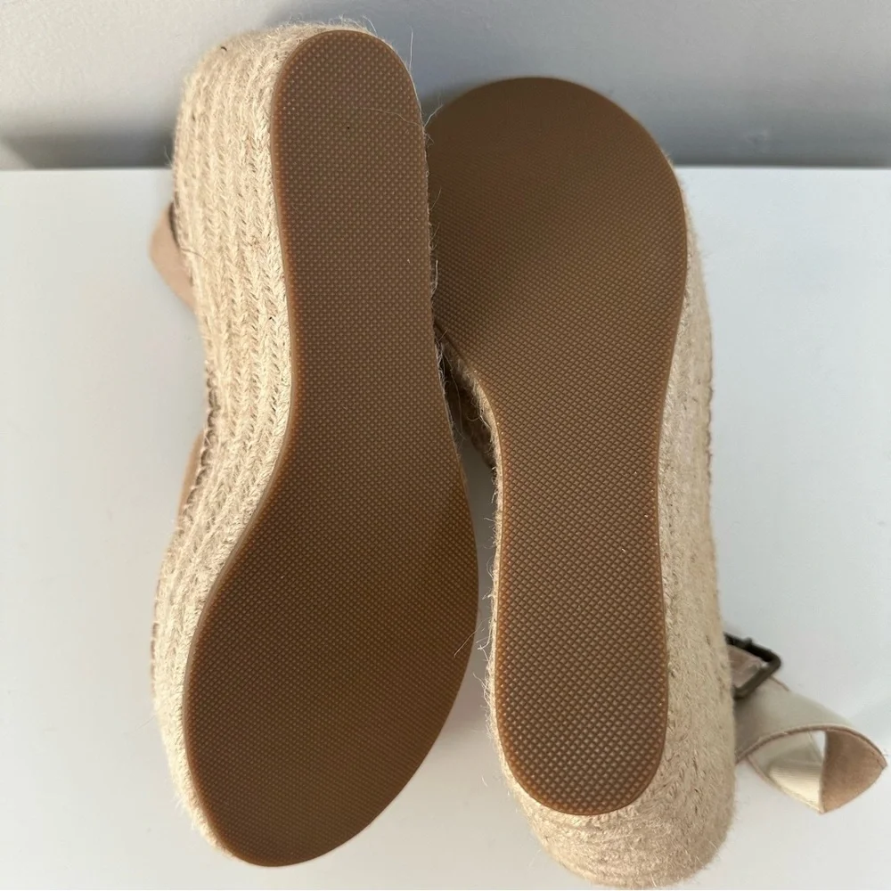 New Soludos Tan Suede Espadrille Wedges